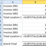 Subtotal-formulas